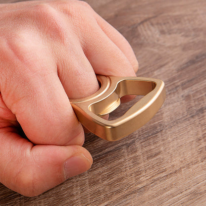 Brass Bottle Opener Knuckles – Self Defense with Thor Ring Stonewash Single Finger EDC