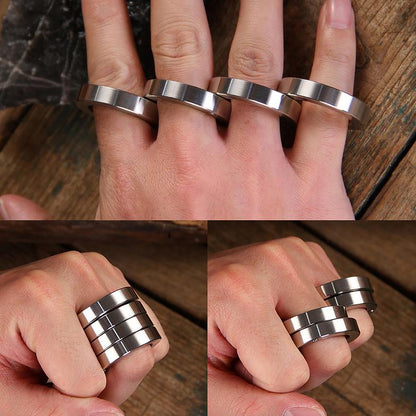 Brass Folding Knuckles – Ring with Transformable Self Defense Jewelry