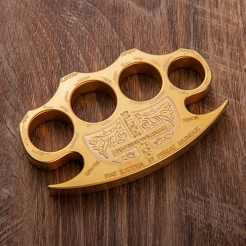 Brass Four Finger Knuckles – Constantine Holy Spiritus Design Heavy Duty