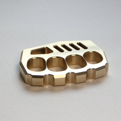 Brass Four Finger Knuckles – Dusters with Peace Maker 16mm Ultra Thick 520g CNC EDC