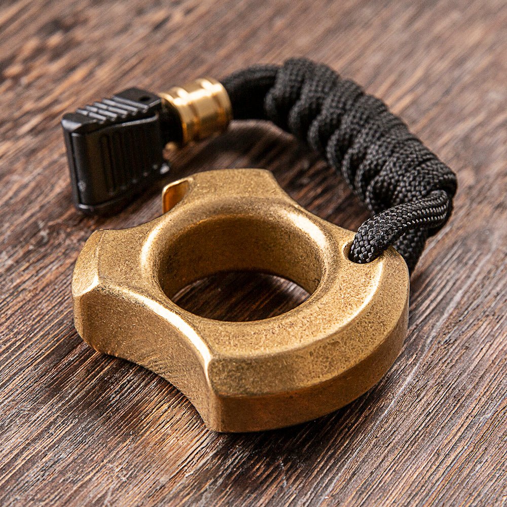 Brass Ring – H59 Single Finger with 15mm Thick Stonewash Wasteland Style Bottle Opener