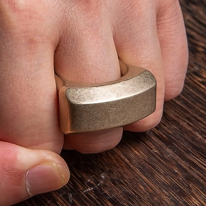 Brass Ring – H59 Single Finger with 18mm Ultra Thick Stonewash Antique Heavy