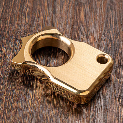 Brass Spiked Knuckles – H-59 Self Defense Ring 12mm Ultra-Thick EDC