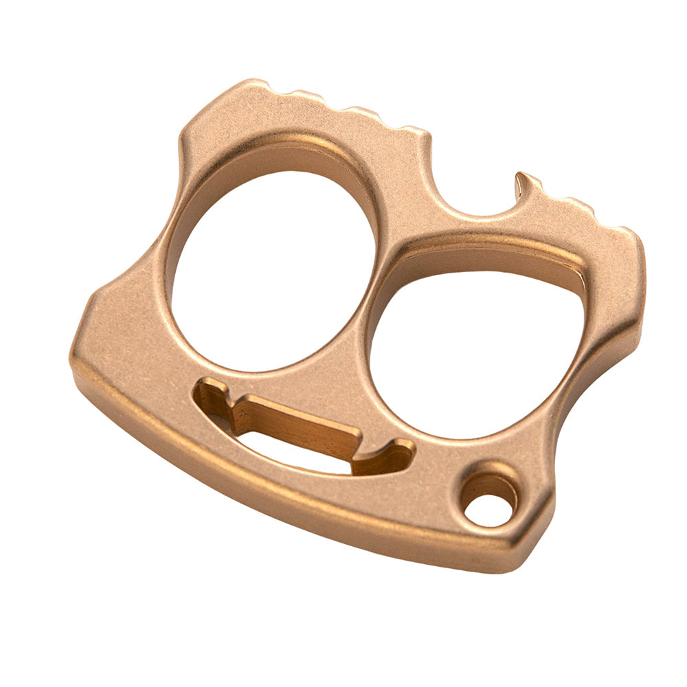 Brass Two Finger Knuckles – EDC with Little Devil Stonewash Gothic Compact Design
