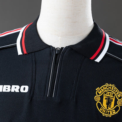 Manchester United Jersey 1998-99 Home Black Retro Kit Long Sleeves