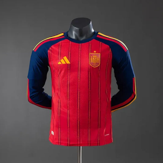 Player Version Spain Home Jersey 2026 World Cup Football Kit Long Sleeves