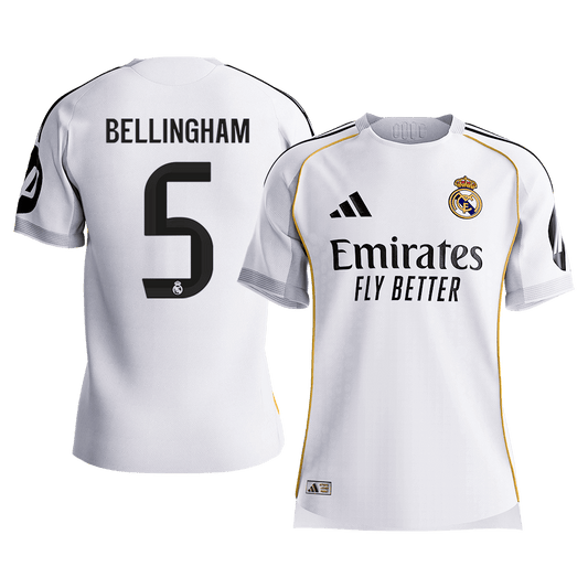 BELLINGHAM #5 Mens Real Madrid Home Jersey 2025/26 - Player Version (Slim Fit) [PREMIUM]