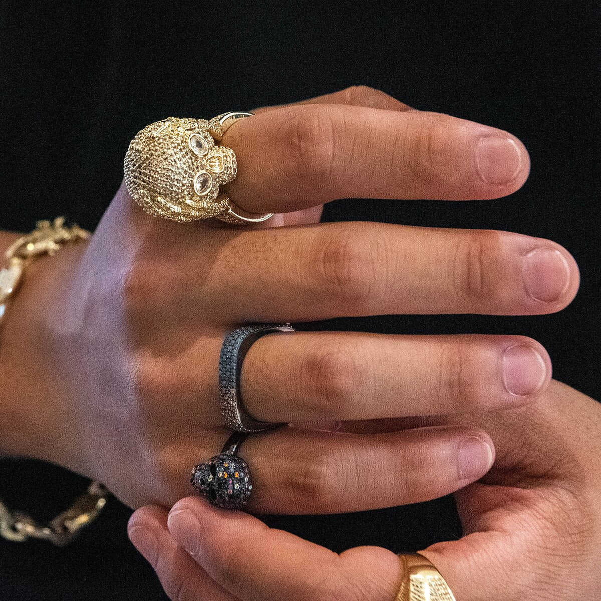Calavera Skull Ring – CZ Crystal Iced Out Bling Gothic Punk Statement