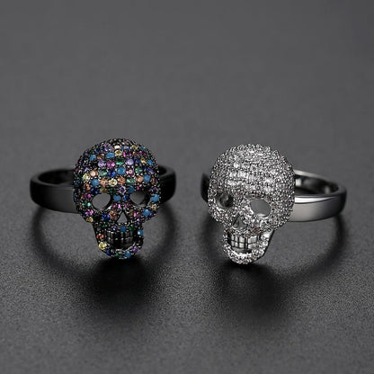 Calavera Skull Ring – CZ Crystal Iced Out Bling Gothic Punk Statement