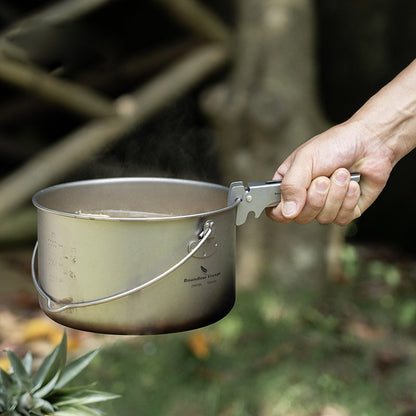 Camping Tool – Pure Titanium Tongs with 3-in-1 Pot Gripper, Bottle Opener & Wrench