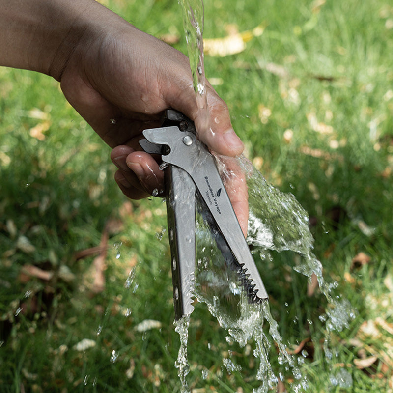 Camping Tool – Pure Titanium Tongs with 3-in-1 Pot Gripper, Bottle Opener & Wrench