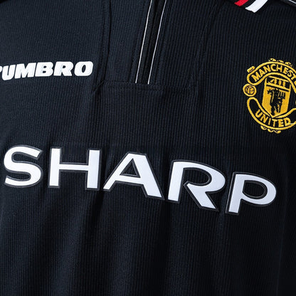 Manchester United Jersey 1998-99 Home Black Retro Kit Long Sleeves