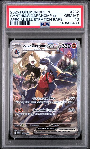 Cynthia's Garchomp ex - 232/182 - Destined Rivals - 2025 Pokemon - PSA 10