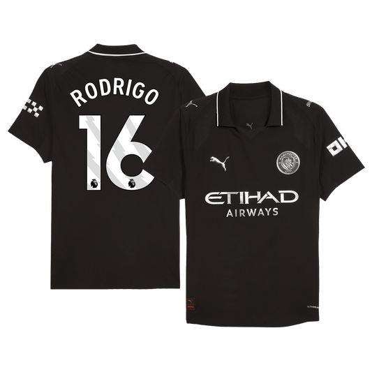 RODRIGO #16 Mens Manchester City Away Jersey 2025/26 - Player Version (Slim Fit)