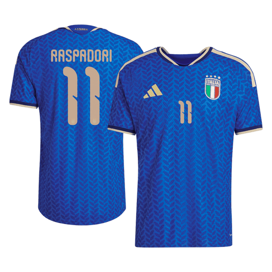 RASPADORI #11 Mens Italy World Cup Home Jersey 2026 - Player Version (Slim Fit)
