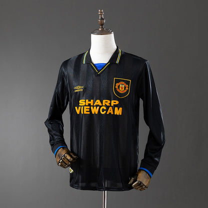 Manchester United Jersey 1993-95 Away Retro Football Kit Long Sleeves