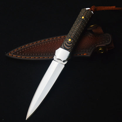 Damascus Fixed Blade Knife – Artisan with G10 Handle EDC for Everyday Utility, Collecting