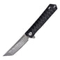 Damascus Folding Knife – D2 Steel Tanto Blade Bearing System Pocket Clip EDC Camping
