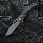 Damascus Folding Knife – Nightflare VG10 EDC with Titanium Carbon Fiber Handle