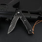Damascus Folding Knife – VG10 Ebony Handle Artisan EDC Collector Outdoor Pocket