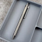 Damascus Tactical Pen – Titanium with CNC Engraved Titanium / Zirconium / Steel Writing