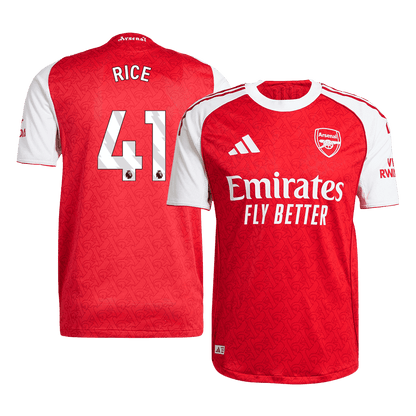 RICE #41 Mens Arsenal Home Jersey 2025/26 - Player Version (Slim Fit)