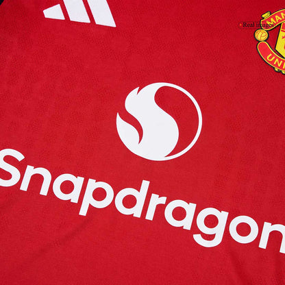 B.FERNANDES #8 Mens Manchester United Home Jersey 2025/26 - Player Version (Slim Fit)