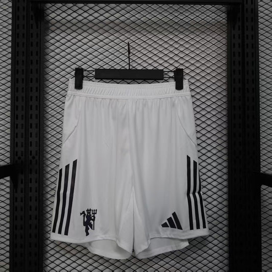 Player Version Manchester United Shorts 25/26 White Football Kit Soccer Shorts