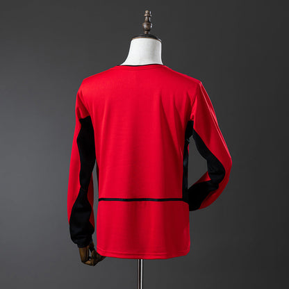 Manchester United Jersey 2002-04 Home Retro Football Kit Long Sleeves