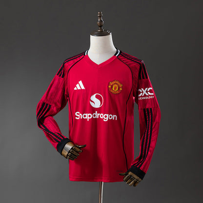 Manchester United Jersey 25/26 Home Football Kit Long Sleeves