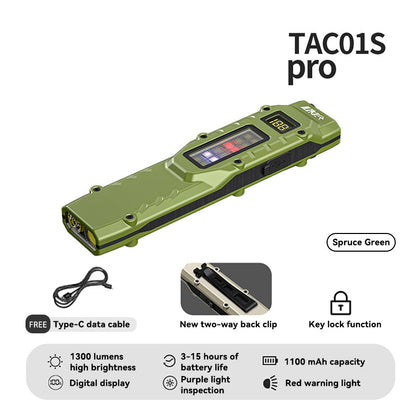 EDC Flashlight – NightGuard Tactical Edge Rechargeable with 1300 Lumen Flat