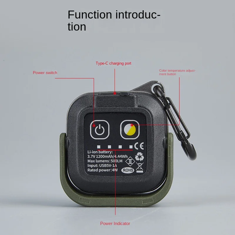 EDC Flashlight – RuggedCompass Keylight with 500LM Rotating Keychain with 4 Color Temps