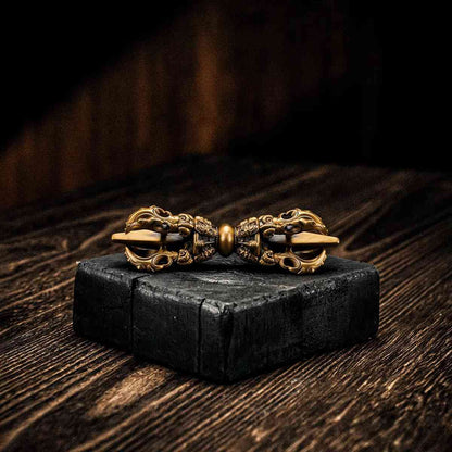EDC Gadgets – Pala Dynasty Five-Pronged Vajra with Wrathful Padmasambhava Bronze Replica