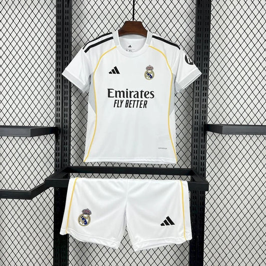 Kids Real Madrid Home Jersey 25/26 Football Kit Soccer Jersey