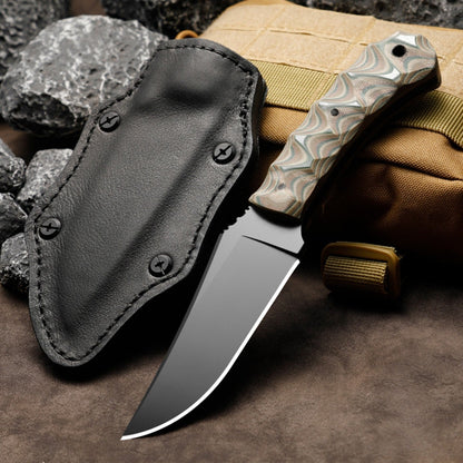 Fixed Blade Knife – IronClad 80CRV2 Tactical with Full-Tang 5mm with G10 Handle Survival