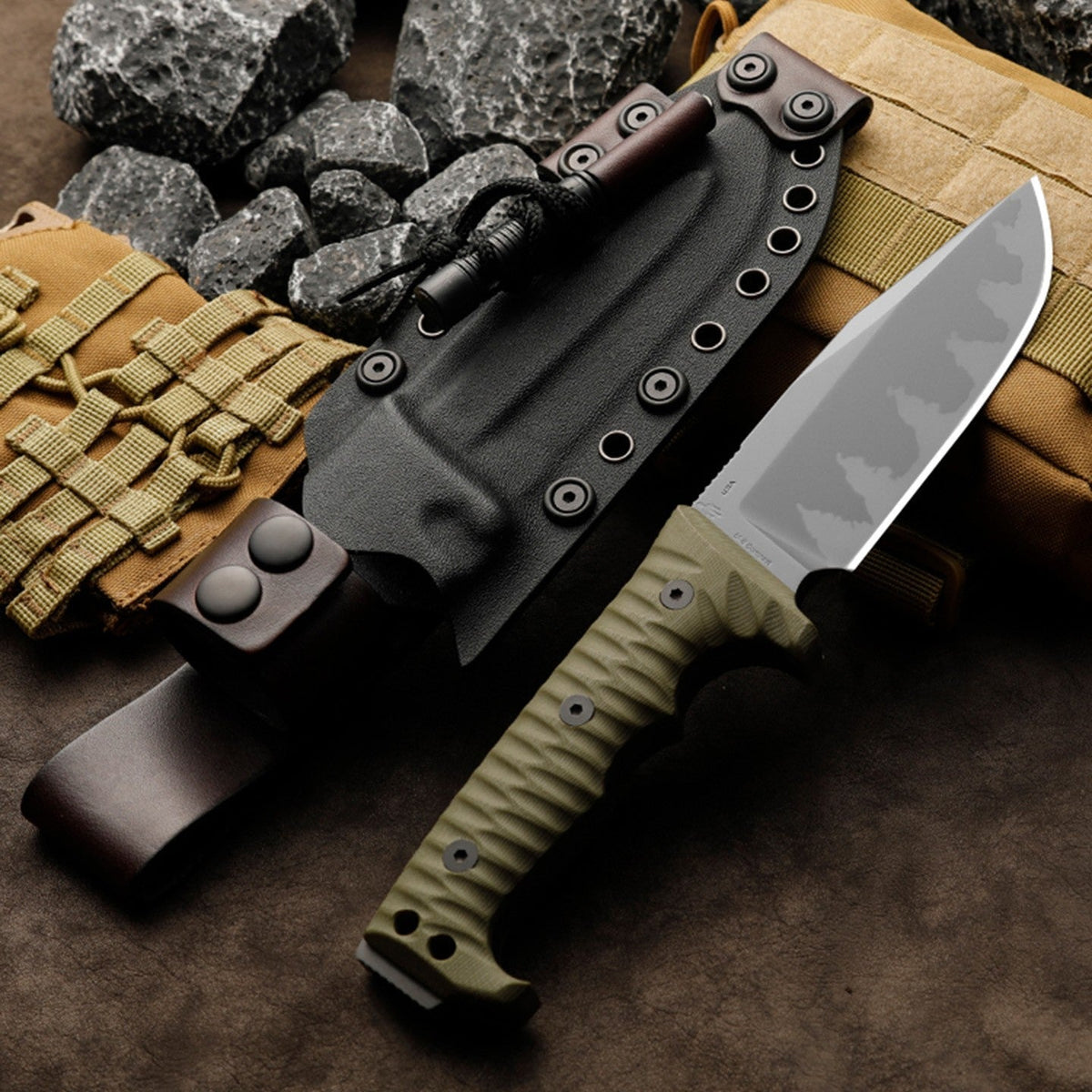Fixed Blade Knife – IronClad DC53 Tactical with 7mm Full-Tang with G10 Handle Survival