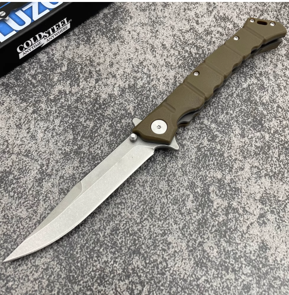 Folding Knife – Large Clip Point GFN Handle Spring Lock Tactical Military EDC