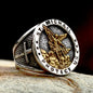 Gothic Cross Ring – Saint Michael with Mystic Guardian Punk Statement