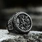 Gothic Cross Ring – Saint Michael with Mystic Guardian Punk Statement