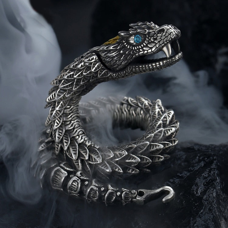 Gothic Dragon Bracelet – Jormungandr World Serpent Viking Hip Hop Rock Statement