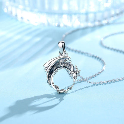Gothic Dragon Necklace – Guardian 925 Sterling Silver Viking Pendant