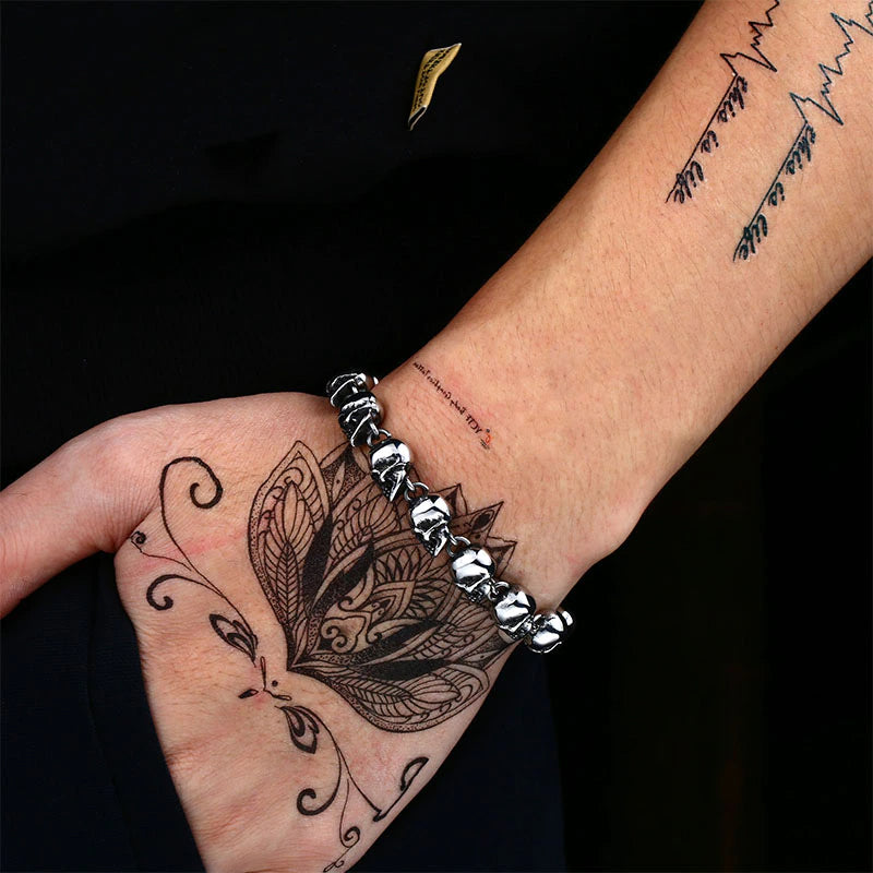 Gothic Skull Bracelet – Viking Graveyard Punk Chain Handcrafted