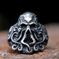 Gothic Skull Ring – Octopus Tentacle Punk Dark Nautical Statement