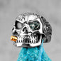Gothic Skull Ring – Smoking Soldier Punk Biker Hip Hop Statement