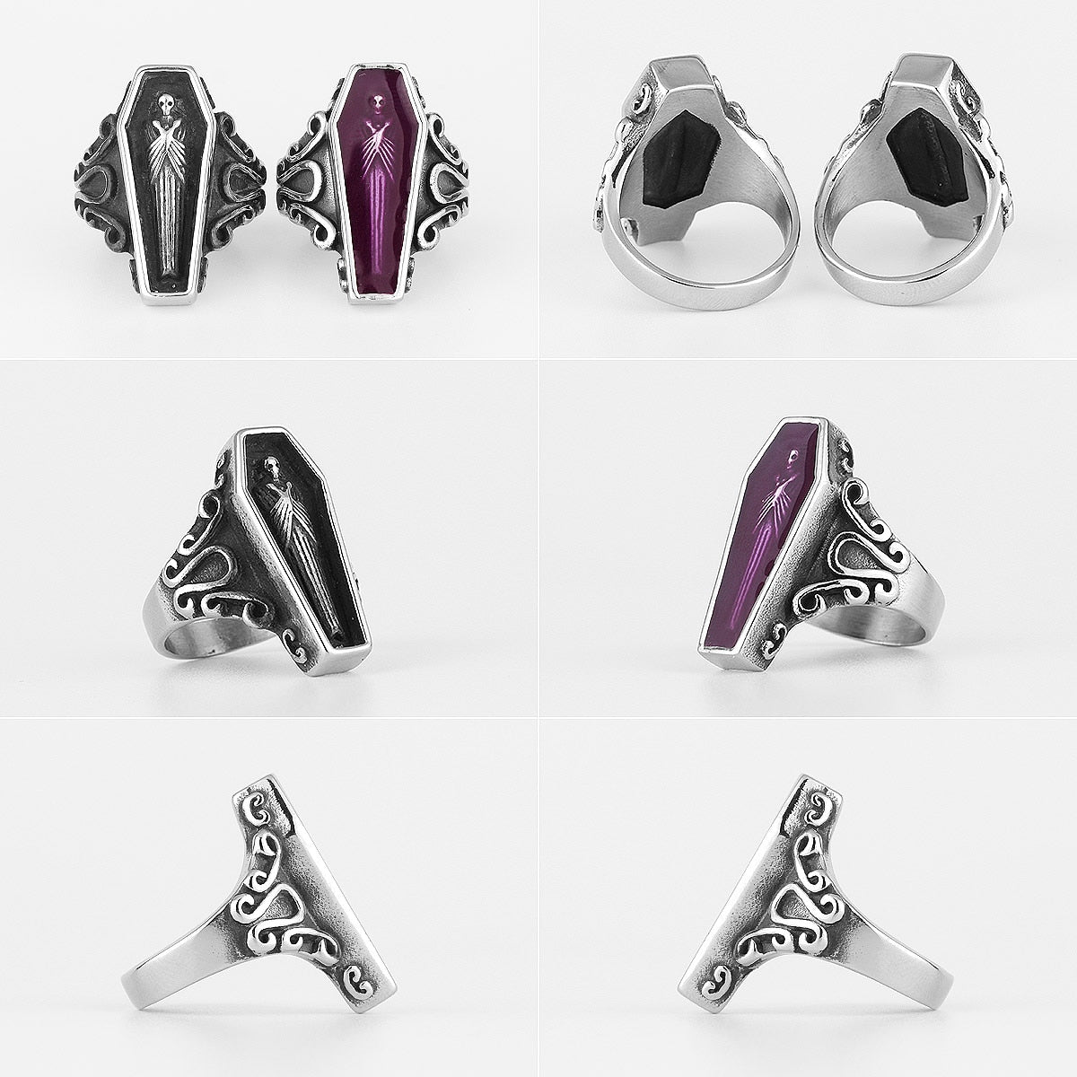 Gothic Skull Ring – Vampire Coffin Punk for Alternative Styling, Collecting, And Everyday