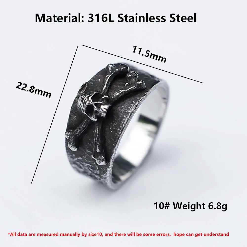 Gothic Skull Ring – Viking with Toxic Poison Punk Biker Statement