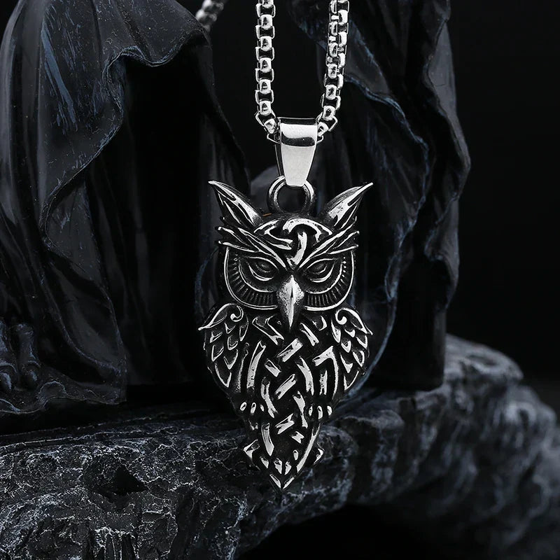 Gothic Statement Necklace – Owl with Majestic Pendant Punk Dark