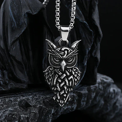 Gothic Statement Necklace – Owl with Majestic Pendant Punk Dark