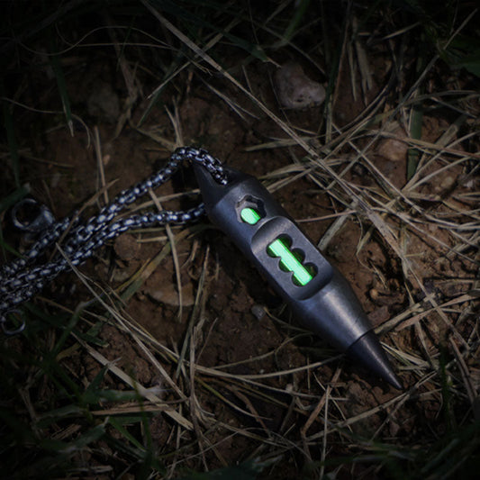 Gothic Titanium Pendant – Dark Fire EDC with Multi-Tool with Keychain Lantern
