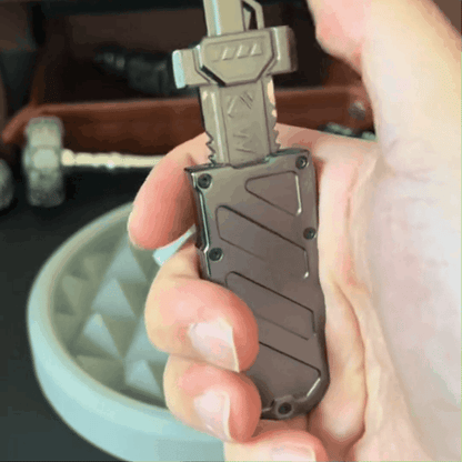 Haptic Fidget Slider – Sky Breaker Metal with Sword & Scabbard Press Mechanism